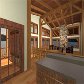 3-D rendering of log home
