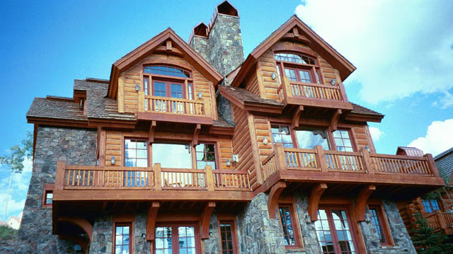 A mix of timber styles in this hybrid timber and log condo