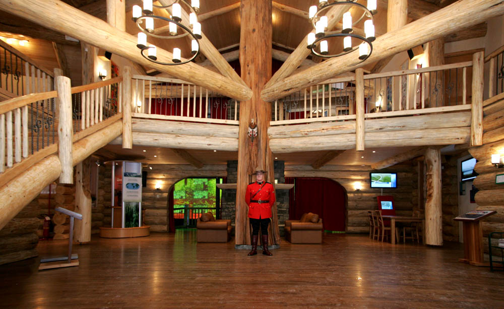 Royal Canadian Mounties in their scarlets stood guard in, and greeted visitors to the house.