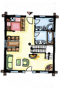 Log Cabin Floor Plan 1