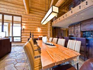 log home dining room