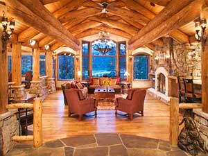 log home great room