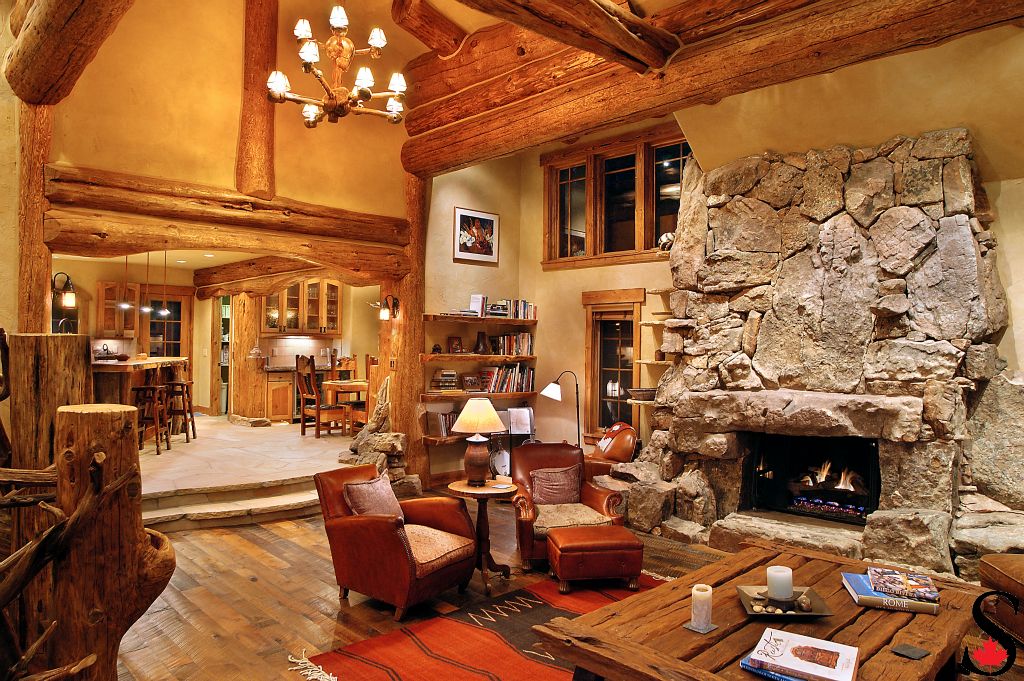 stone fireplace