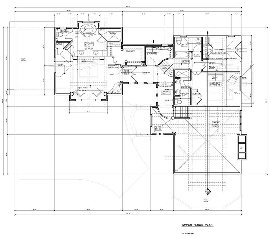 hybrid log house upper floor plan