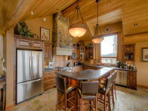 log home kitchen