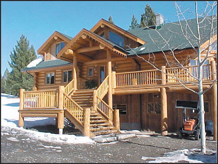 Log home entrance