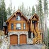 log home with stone work