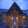 covered entrance to log home