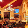 great room in log home