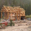 log home shell on customer site