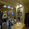 kitchen and dining area in log cabin