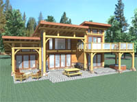 log home plan - Contemporary