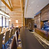 Long kitchen island and dining