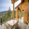 Outside deck in resort log home in Sun Peaks Resort, BC