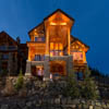 Back view of log home at Sun Peaks Resort, BC