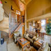 Great room and kitchen in resort log home in Sun Peaks Resort, BC