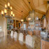 Kitchen and island in resort log home in Sun Peaks Resort, BC