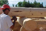 scribing a handcrafted log home